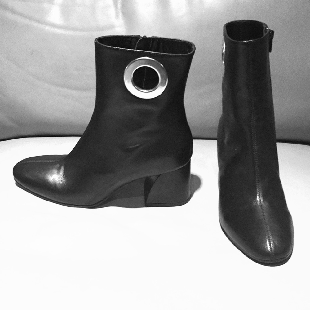 Black Leather Ankle Boots
